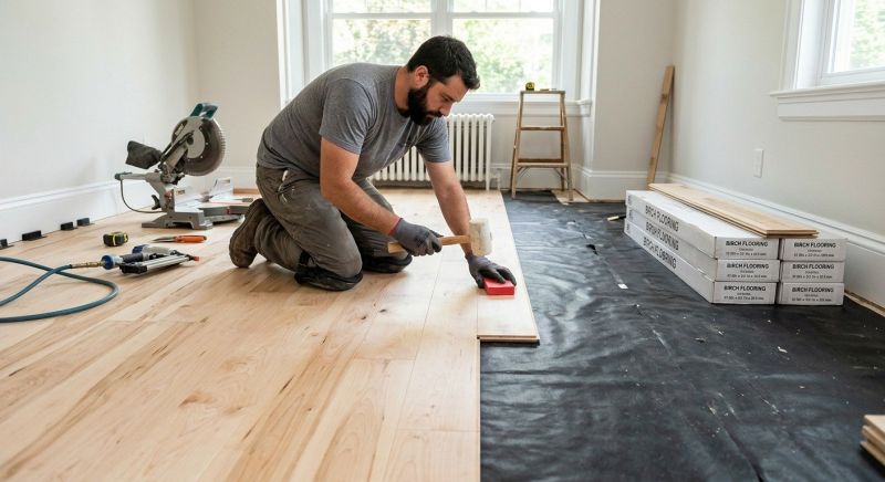 Birch Floor Installation in Waxhaw, NC