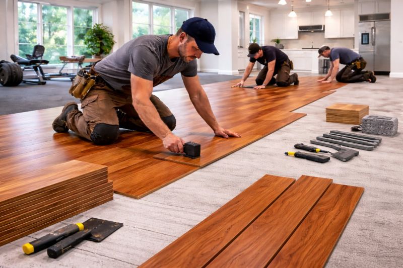 Cherry Floor Installation in Wingate, NC