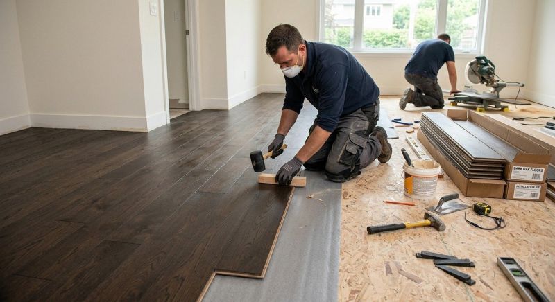 Dark Wood Floor Installation in Waxhaw, NC