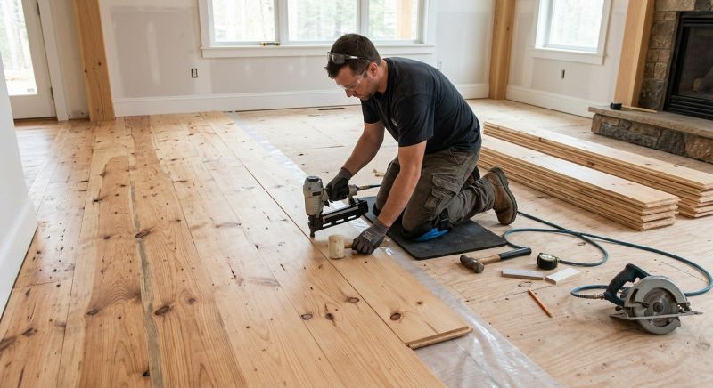 Pine Floor Installation in Waxhaw, NC
