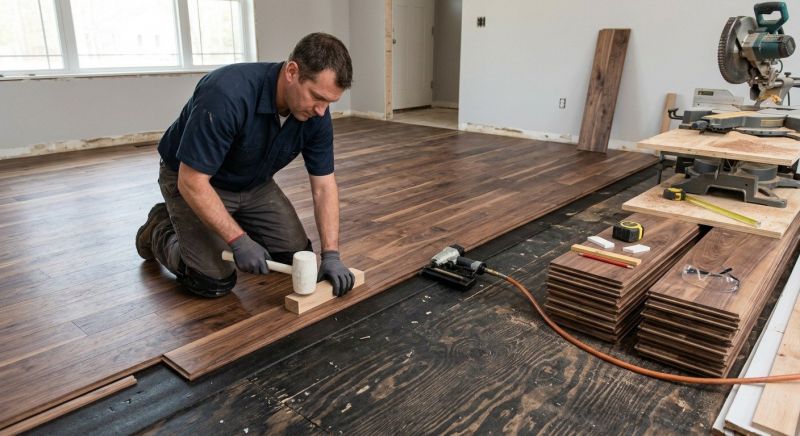 Walnut Flooring Installation in Waxhaw, NC